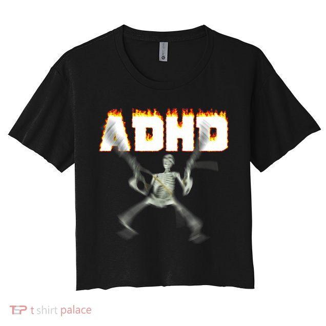 ADHD Skeleton Meme Crop Top