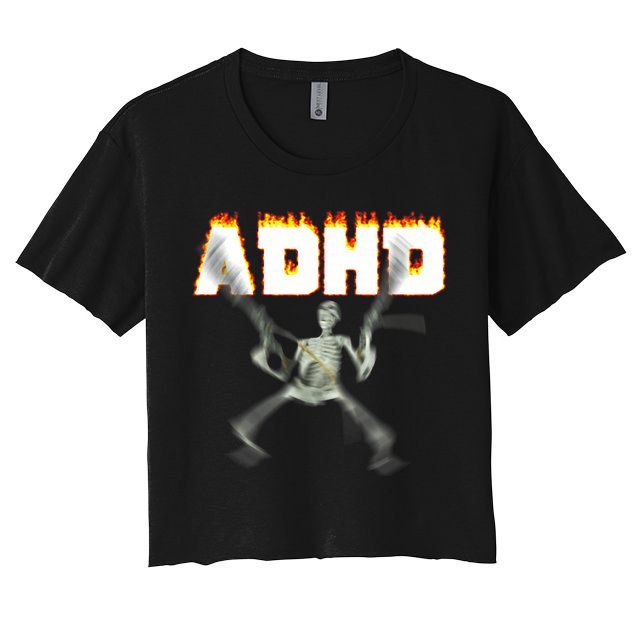 ADHD Skeleton Meme Crop Top
