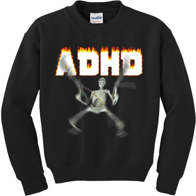 ADHD Skeleton Meme Kids Sweatshirt