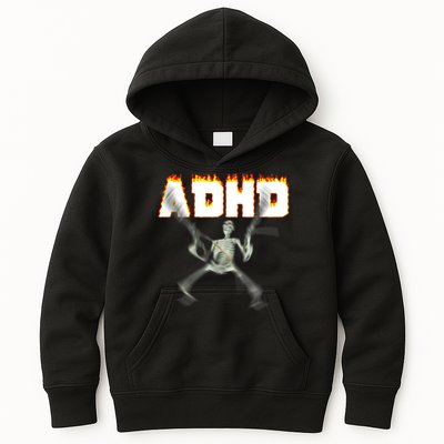 ADHD Skeleton Meme Kids Hoodie