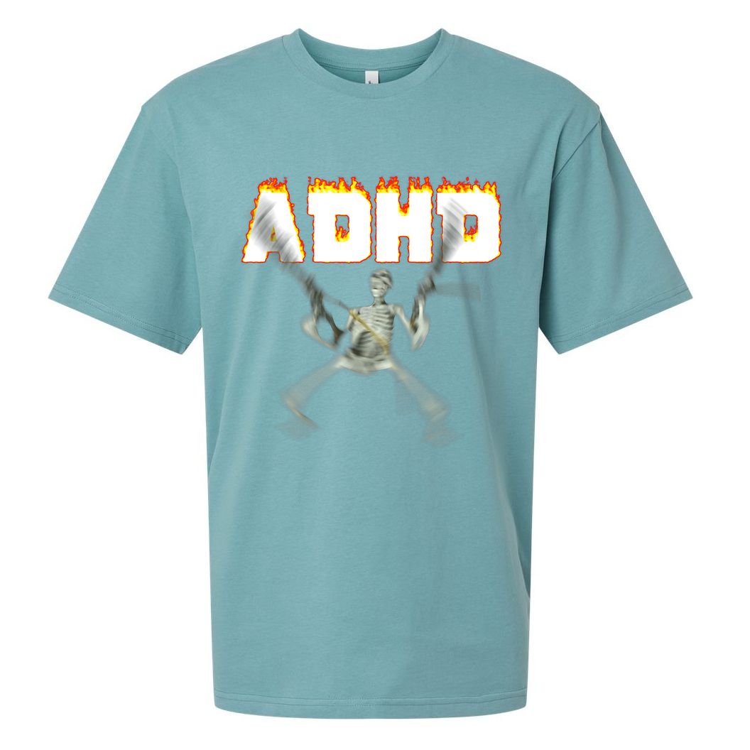 ADHD Skeleton Meme Sueded Cloud Jersey T-Shirt