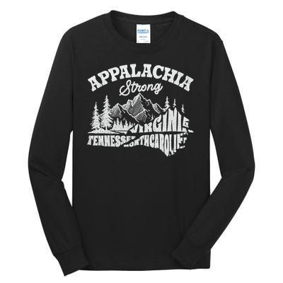 Appalachia Strong Mountain Outdoors Hiking Nc Design Tall Long Sleeve T-Shirt