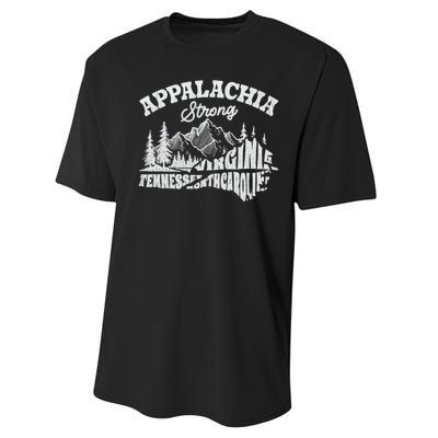 Appalachia Strong Mountain Outdoors Hiking Nc Design Performance Sprint T-Shirt