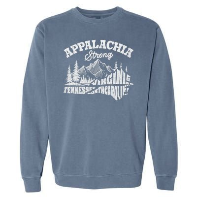 Appalachia Strong Mountain Outdoors Hiking Nc Design Garment-Dyed Sweatshirt