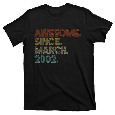 Awesome Since March 2002 Vintage 20Th Birthday T-Shirt