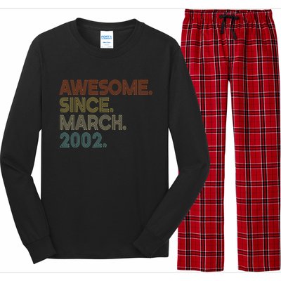 Awesome Since March 2002 Vintage 20Th Birthday Long Sleeve Pajama Set