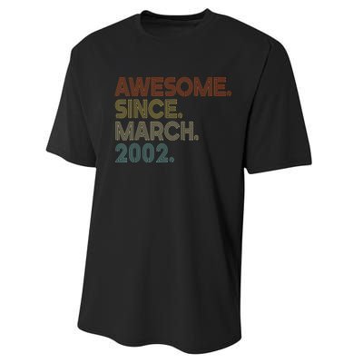 Awesome Since March 2002 Vintage 20Th Birthday Performance Sprint T-Shirt