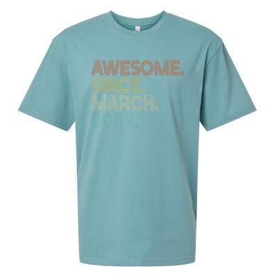 Awesome Since March 2002 Vintage 20Th Birthday Sueded Cloud Jersey T-Shirt