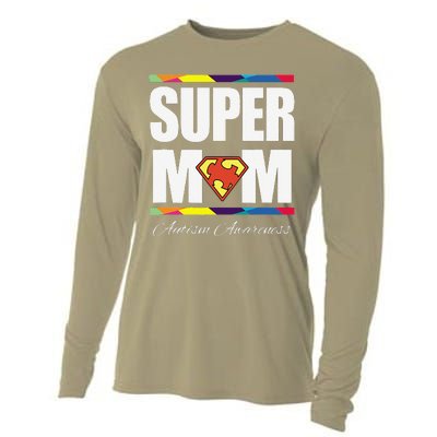 Autism Super Mom Awareness Gift For Mother's Day Cooling Performance Long Sleeve Crew