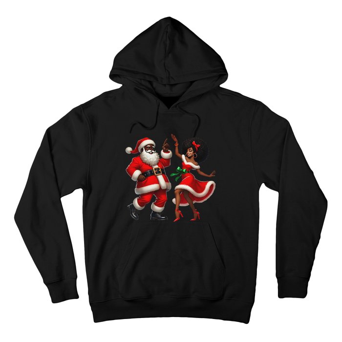 African Santa Mrs Claus Dancing African American Christmas Hoodie