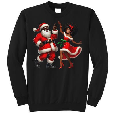 African Santa Mrs Claus Dancing African American Christmas Sweatshirt