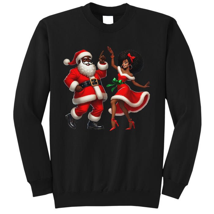 African Santa Mrs Claus Dancing African American Christmas Sweatshirt