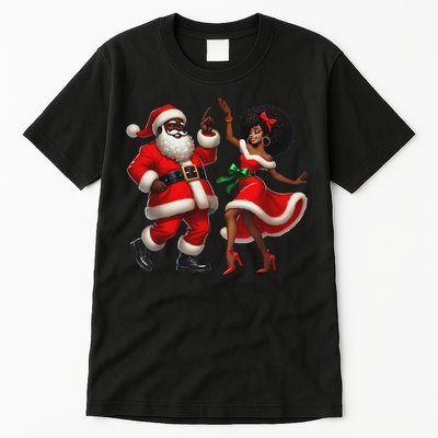 African Santa Mrs Claus Dancing African American Christmas Tall T-Shirt