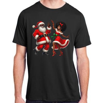 African Santa Mrs Claus Dancing African American Christmas Adult ChromaSoft Performance T-Shirt