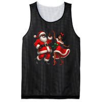 African Santa Mrs Claus Dancing African American Christmas Mesh Reversible Basketball Jersey Tank