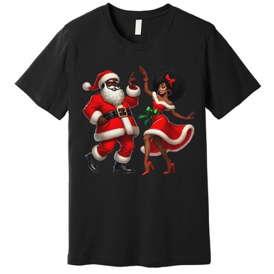 African Santa Mrs Claus Dancing African American Christmas Premium T-Shirt