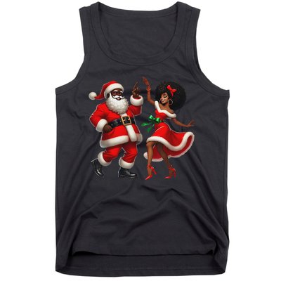 African Santa Mrs Claus Dancing African American Christmas Tank Top