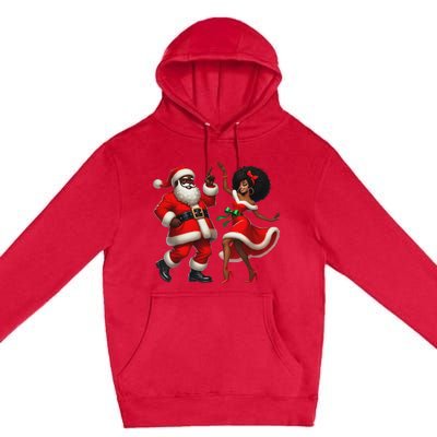 African Santa Mrs Claus Dancing African American Christmas Premium Pullover Hoodie