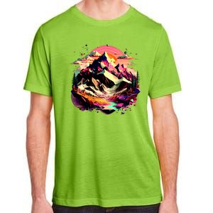 Abstract Swiss Mountains With Wild Nature Adult ChromaSoft Performance T-Shirt