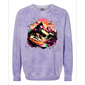 Abstract Swiss Mountains With Wild Nature Colorblast Crewneck Sweatshirt