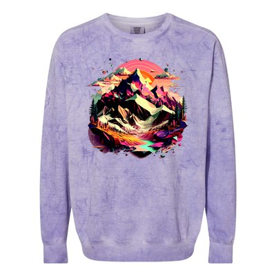 Abstract Swiss Mountains With Wild Nature Colorblast Crewneck Sweatshirt