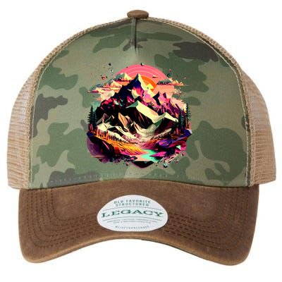 Abstract Swiss Mountains With Wild Nature Legacy Tie Dye Trucker Hat