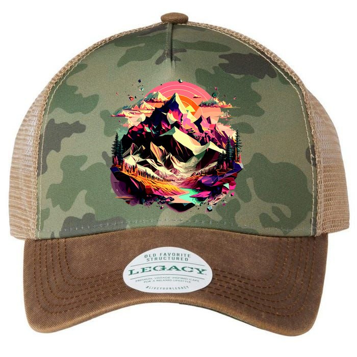 Abstract Swiss Mountains With Wild Nature Legacy Tie Dye Trucker Hat