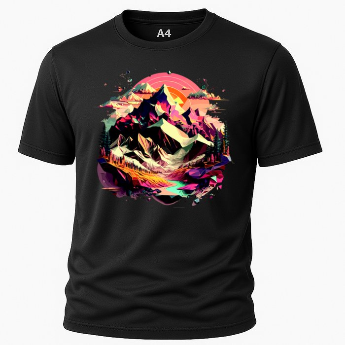 Abstract Swiss Mountains With Wild Nature Performance Shirt