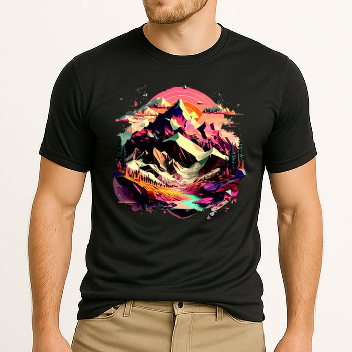 Abstract Swiss Mountains With Wild Nature Performance Shirt