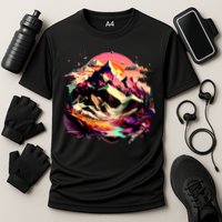 Abstract Swiss Mountains With Wild Nature Performance Shirt