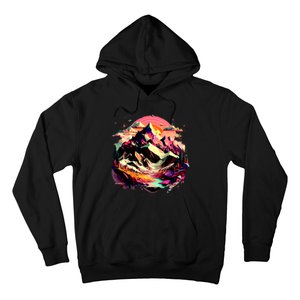 Abstract Swiss Mountains With Wild Nature Hoodie