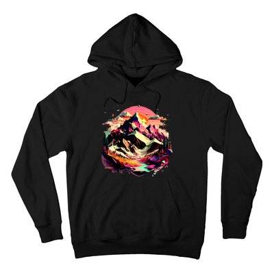 Abstract Swiss Mountains With Wild Nature Hoodie