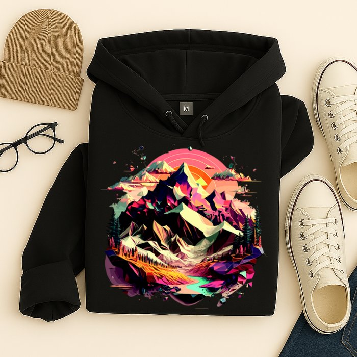 Abstract Swiss Mountains With Wild Nature Hoodie