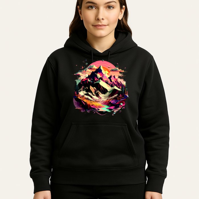Abstract Swiss Mountains With Wild Nature Hoodie