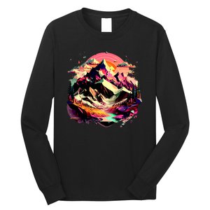 Abstract Swiss Mountains With Wild Nature Long Sleeve Shirt