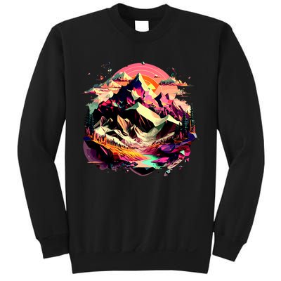 Abstract Swiss Mountains With Wild Nature Sweatshirt