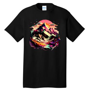 Abstract Swiss Mountains With Wild Nature Tall T-Shirt