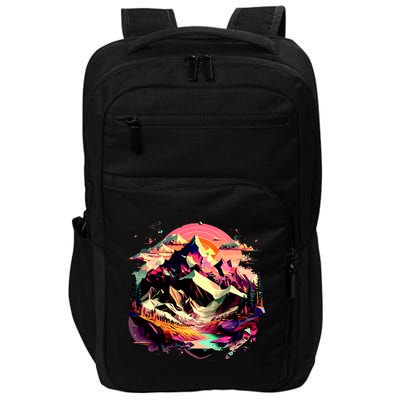 Abstract Swiss Mountains With Wild Nature Impact Tech Backpack