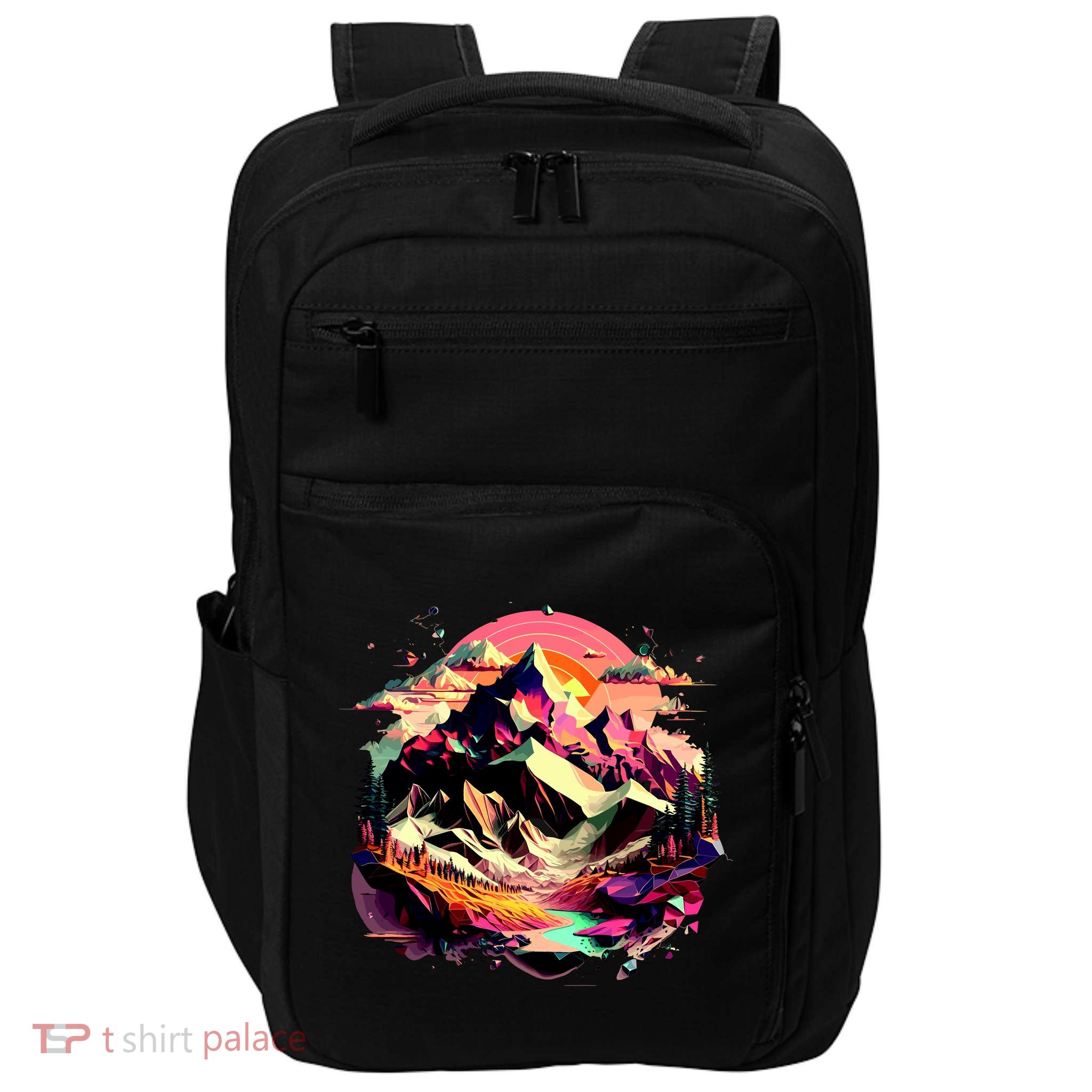 Abstract Swiss Mountains With Wild Nature Impact Tech Backpack