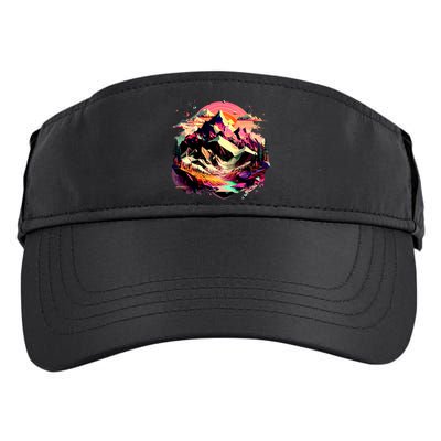 Abstract Swiss Mountains With Wild Nature Adult Drive Performance Visor