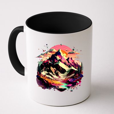 Abstract Swiss Mountains With Wild Nature Mug