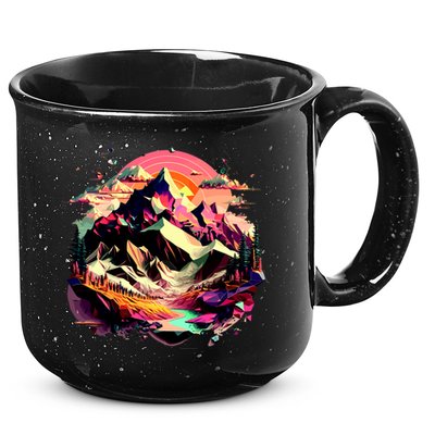 Abstract Swiss Mountains With Wild Nature 15oz Campfire Ceramic Mug
