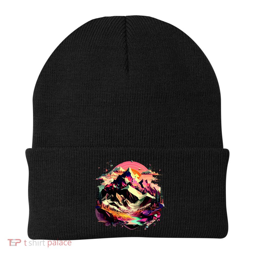 Abstract Swiss Mountains With Wild Nature Beanie