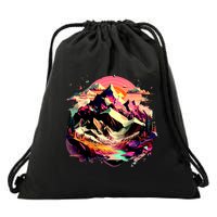 Abstract Swiss Mountains With Wild Nature Drawstring Bag
