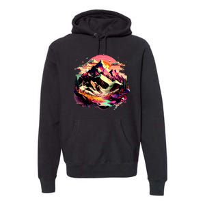 Abstract Swiss Mountains With Wild Nature Premium Hoodie