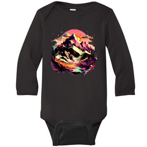 Abstract Swiss Mountains With Wild Nature Baby Long Sleeve Bodysuit