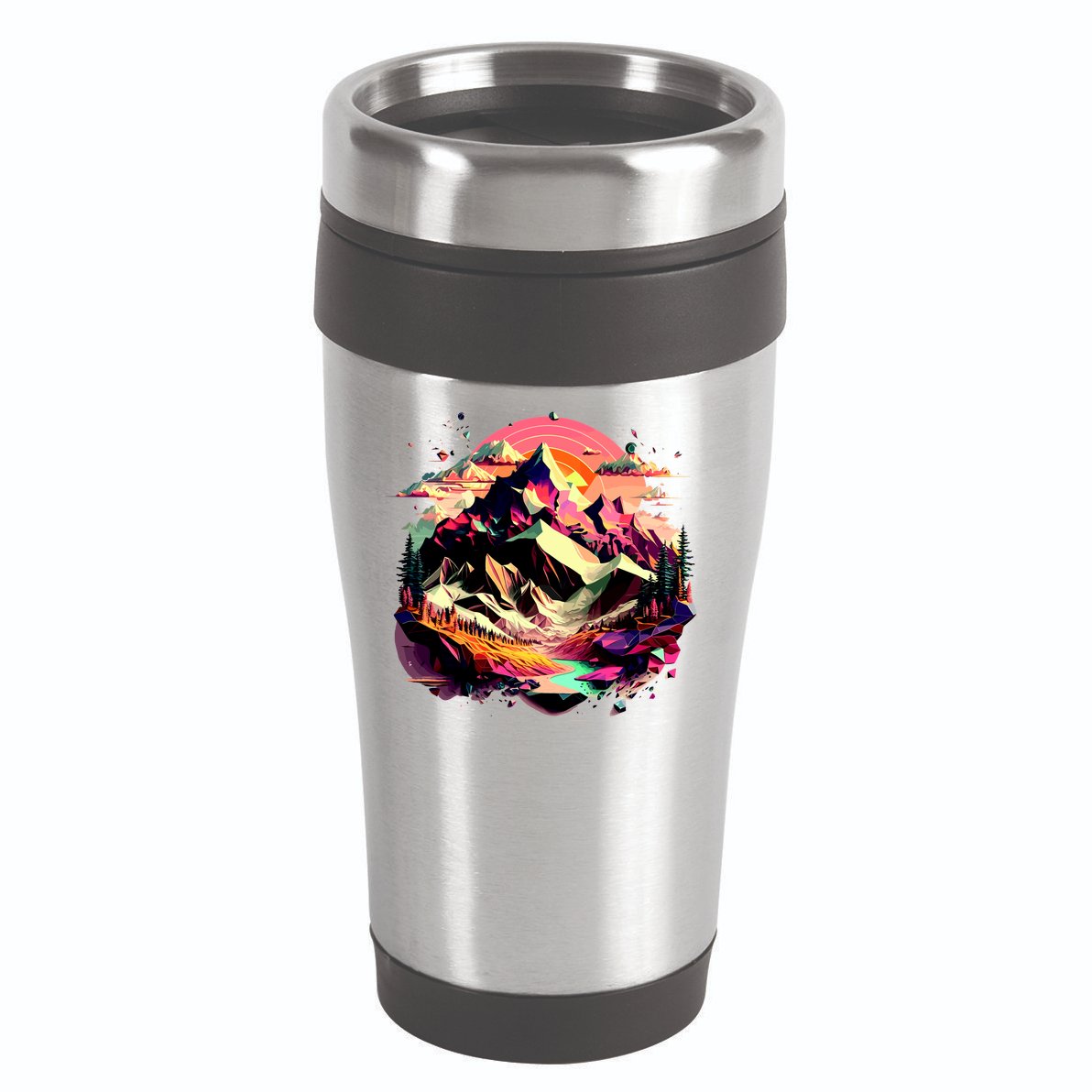Abstract Swiss Mountains With Wild Nature 16oz Travel Tumbler