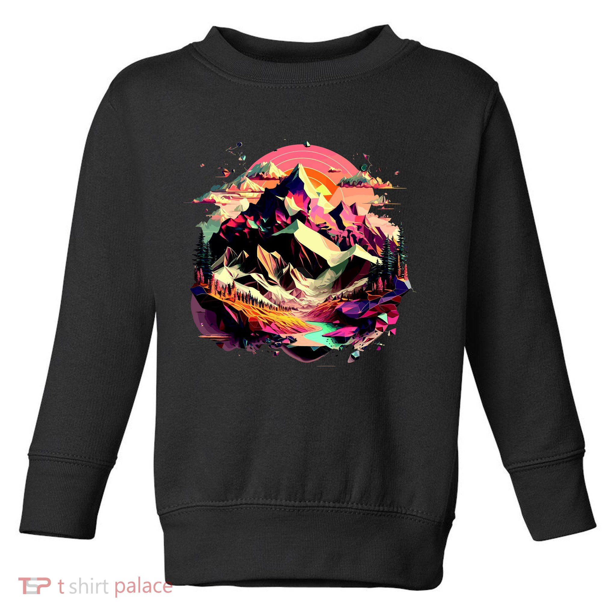 Abstract Swiss Mountains With Wild Nature Toddler Sweatshirt