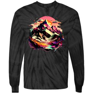 Abstract Swiss Mountains With Wild Nature Tie-Dye Long Sleeve Shirt