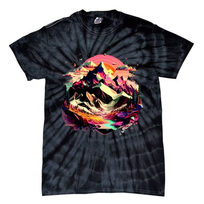 Abstract Swiss Mountains With Wild Nature Tie-Dye T-Shirt